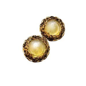 Vintage Lacquered Acrylic Decorative 80s Clip Earring (A2814)